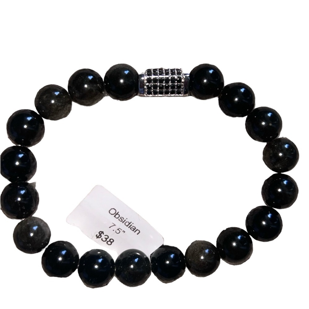 Black Obsidian Gemstone Beads Bracelet